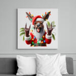 printfashion Vicces ausztrál karácsonyi rocker party kenguru - Mikulás ruhában - Vászonkép - Fehér (15250390)