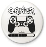 printfashion Gamer - Kitűző, hűtőmágnes - Fehér (5310469)