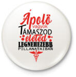 printfashion Ápoló vagyok! - Kitűző, hűtőmágnes - Fehér (4855116)