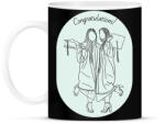 printfashion Congratulations! - Vonalas diplomás minta - Bögre - Fekete (6343807)