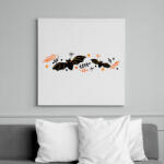 printfashion Halloweeni denevérek - Vászonkép - Fehér (6638513)