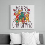 printfashion Karácsonyfa mézi és barátai - Vászonkép - Fehér (6638984)