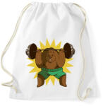 printfashion Súlyemelő medve - Sportzsák, Tornazsák - Fehér (7562651)