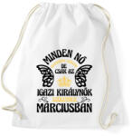 printfashion Szülinapos királynő_március fekete - Sportzsák, Tornazsák - Fehér (4721174)