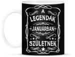 printfashion A legendák januárban születtek - Bögre - Fekete (7412544)