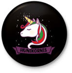 printfashion Hunikornis - Kitűző, hűtőmágnes - Fekete (7417566)