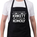 printfashion A krikett teljesen komoly - Kötény - Fekete (15835935)