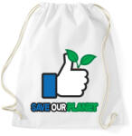 printfashion Save the planet! - Sportzsák, Tornazsák - Fehér (2289921)