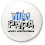 printfashion Papa a szerelő - Kitűző, hűtőmágnes - Fehér (11907340)