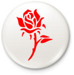 printfashion Rózsa - vörös - Kitűző, hűtőmágnes - Fehér (12069421)