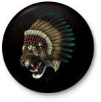 printfashion Törzsfőnök tigris - Kitűző, hűtőmágnes - Fekete (3095274)