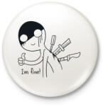 printfashion I am fine - Kitűző, hűtőmágnes - Fehér (12071074)