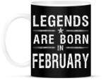 printfashion A legendák februárban születtek - Bögre - Fekete (795143)