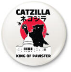 printfashion Catzilla - Kitűző, hűtőmágnes - Fehér (5109875)