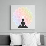 printfashion Mandala yoga - Vászonkép - Fehér (13915533)