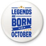 printfashion A legendák októberben születnek - Kitűző, hűtőmágnes - Fehér (3075550)