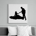 printfashion Lánykérés sziluett - Vászonkép - Fehér (12695204)