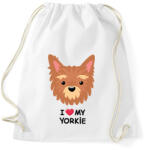 printfashion Yorkie love - Sportzsák, Tornazsák - Fehér (2581326)