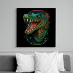 printfashion Mérges krokodil - Vászonkép - Fekete (12602023)