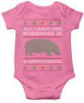 printfashion Karácsonyra vízilovat szeretnék - Baba Body - Rózsaszín (5649677)