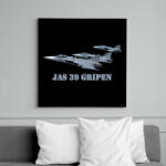 printfashion Jas-39 gripen - Vászonkép - Fekete (15551644)