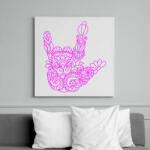 printfashion Love jel - Vászonkép - Fehér (6630501)