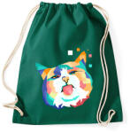 printfashion Colorfull cat - Sportzsák, Tornazsák - Sötétzöld (2539510)