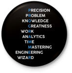 printfashion Programmer (white) - Kitűző, hűtőmágnes - Fekete (7242394)