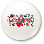 printfashion Wedding - Kitűző, hűtőmágnes - Fehér (5181434)