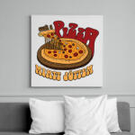 printfashion Csak a pizza miatt jöttem - Vászonkép - Fehér (9405738)