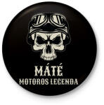 printfashion Motoros legenda - Névvel - Kitűző, hűtőmágnes - Fekete (6367100)