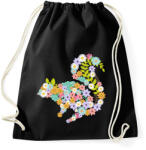 printfashion Mókus virág - Sportzsák, Tornazsák - Fekete (1556782)