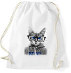 printfashion Szemüveges Macska - Sportzsák, Tornazsák - Fehér (1577337)
