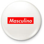 printfashion Masculino logo - Kitűző, hűtőmágnes - Fehér (3080695)