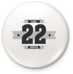 printfashion b-day-22-dark-lightgrey - Kitűző, hűtőmágnes - Fehér (3076373)
