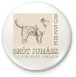 printfashion Büszke tulajdonos - Skót juhász - Kitűző, hűtőmágnes - Fehér (6303625)