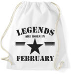 printfashion Legends are born in february - Sportzsák, Tornazsák - Fehér (5171327)
