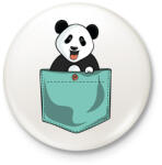 printfashion Panda zsebben - Kitűző, hűtőmágnes - Fehér (13142395)