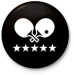 printfashion PingPong - Kitűző, hűtőmágnes - Fekete (3100511)