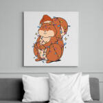 printfashion Karácsonyi mókus - Vászonkép - Fehér (6638919)