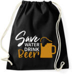 printfashion Óvd a vizet, igyál sört - Sportzsák, Tornazsák - Fekete (2804573)