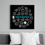 printfashion Meditáció és jóga - Vászonkép - Fekete (6662320)
