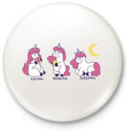 printfashion Unikornis élet - Kitűző, hűtőmágnes - Fehér (7654133)