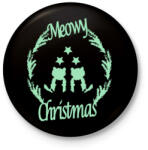 printfashion meowy green - Kitűző, hűtőmágnes - Fekete (5770843)
