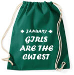 printfashion Januári csajok a legcukibbak - Sportzsák, Tornazsák - Sötétzöld (1367354)