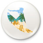 printfashion Szörfös - Kitűző, hűtőmágnes - Fehér (6246217)