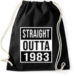 printfashion Straight Outta 1983 - Sportzsák, Tornazsák - Fekete (13515188)