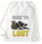 printfashion PUBG - Born to Loot - Sportzsák, Tornazsák - Fehér (1210498)