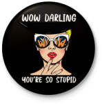 printfashion Wow Darling - Pop art - Kitűző, hűtőmágnes - Fekete (7103239)