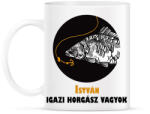 printfashion Igazi horgász vagyok - Névvel - Bögre - Fehér (6287146)